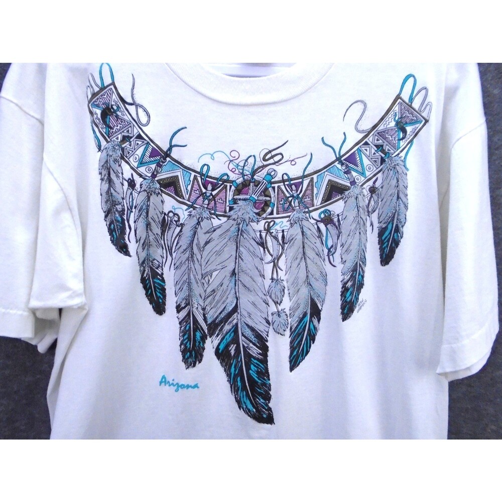 Vtg 90s Screen Stars Best Arizona T Shirt XL Single Stitch Dreamcatcher Native - Picture 4 of 8